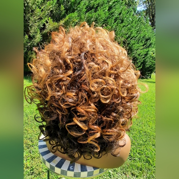 3 tone bouncy curls wig - Picture 4 of 13
